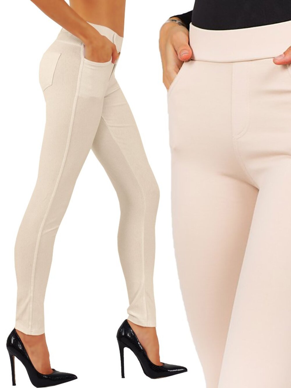 NWT Casual Ponte Knit Slim Fit Pants Pull-Up